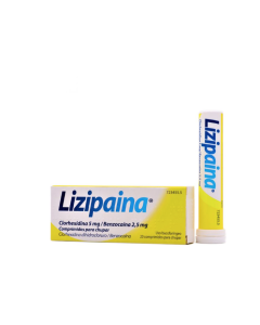 Lizipaina Clorhexidina 5mg / Benzocaína 2,5 mg 20 Comprimidos Para Chupar