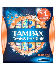 Tampax Compak Pearl 100% Algodón Super Plus 