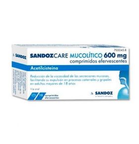Acetilcisteína Sandoz Care 600mg  10 comp efervescentes