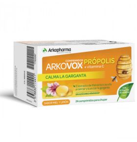 Arkovox Propolis + Vitamina C Miel y Limón 24 Comprimidos Arkopharma