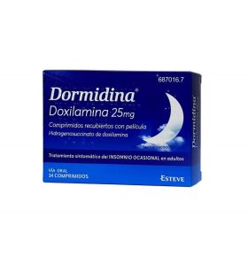 Dormidina Doxilamina 25 mg Comprimidos Recubiertos Con Pelicula, 14 comprimidos