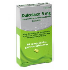 Dulcolaxo Bisacodilo 5 mg Comprimidos Gastrorresistentes, 30 comprimidos	