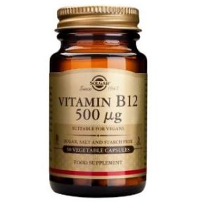Vitamina B12 500 µg 50 Cápsulas Solgar