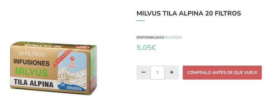 Comprar Milvus Tila Alpina, 20 Filtros, 20 Sobres